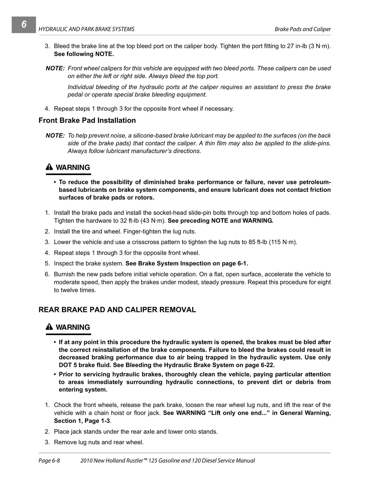 New Holland Rustler 120 Rustler 125 Utility Vehicle Factory Workshop Service Manual CLC103700628