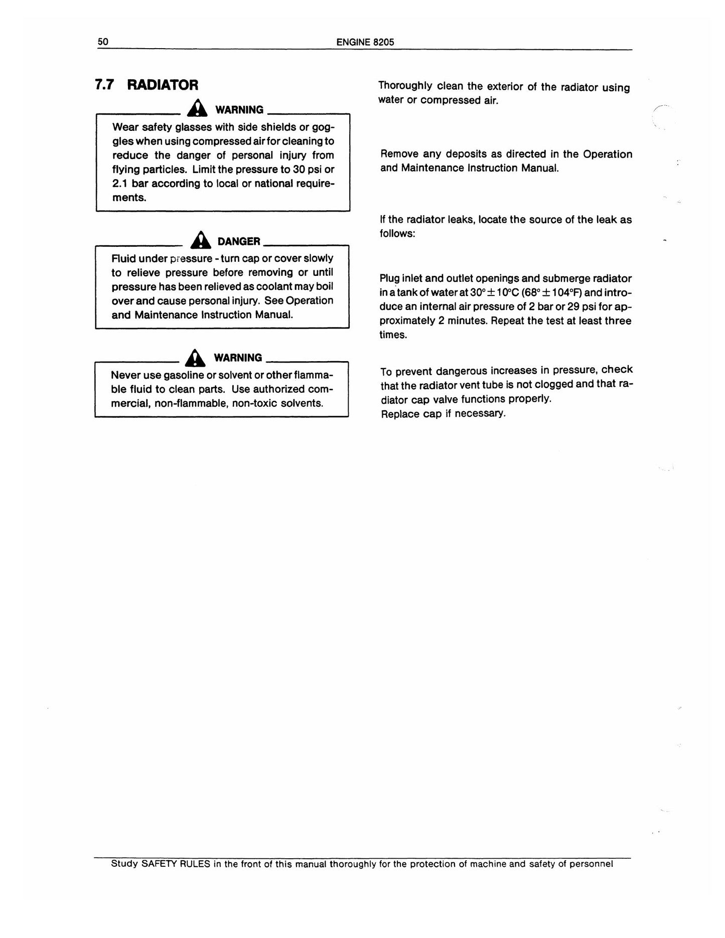 FIATALLIS 8205 Engine Factory Workshop Service Manual Form 604.06.243