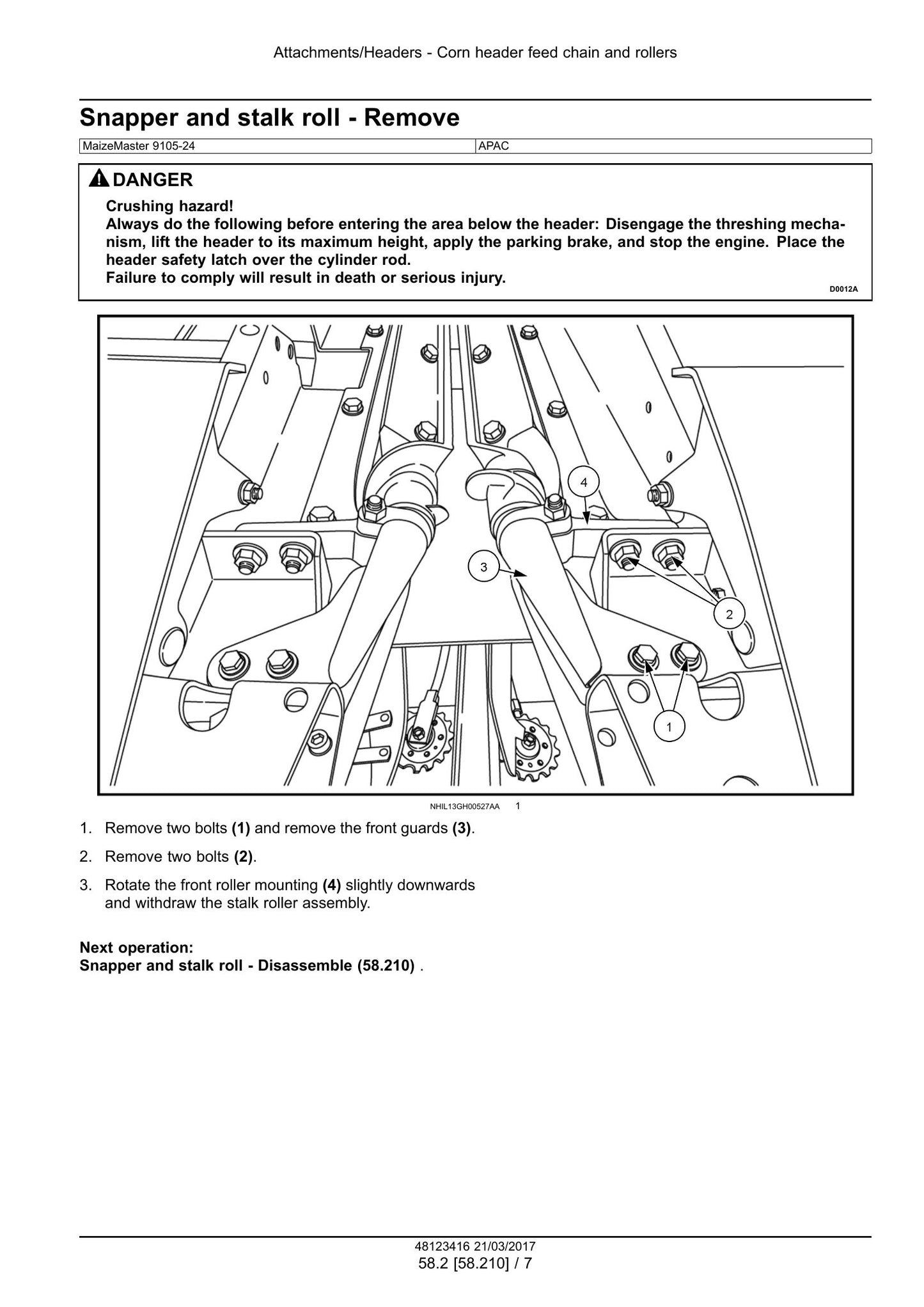 New Holland MaizeMaster 9105-24 Corn Header Factory Workshop Service Manual 48123416