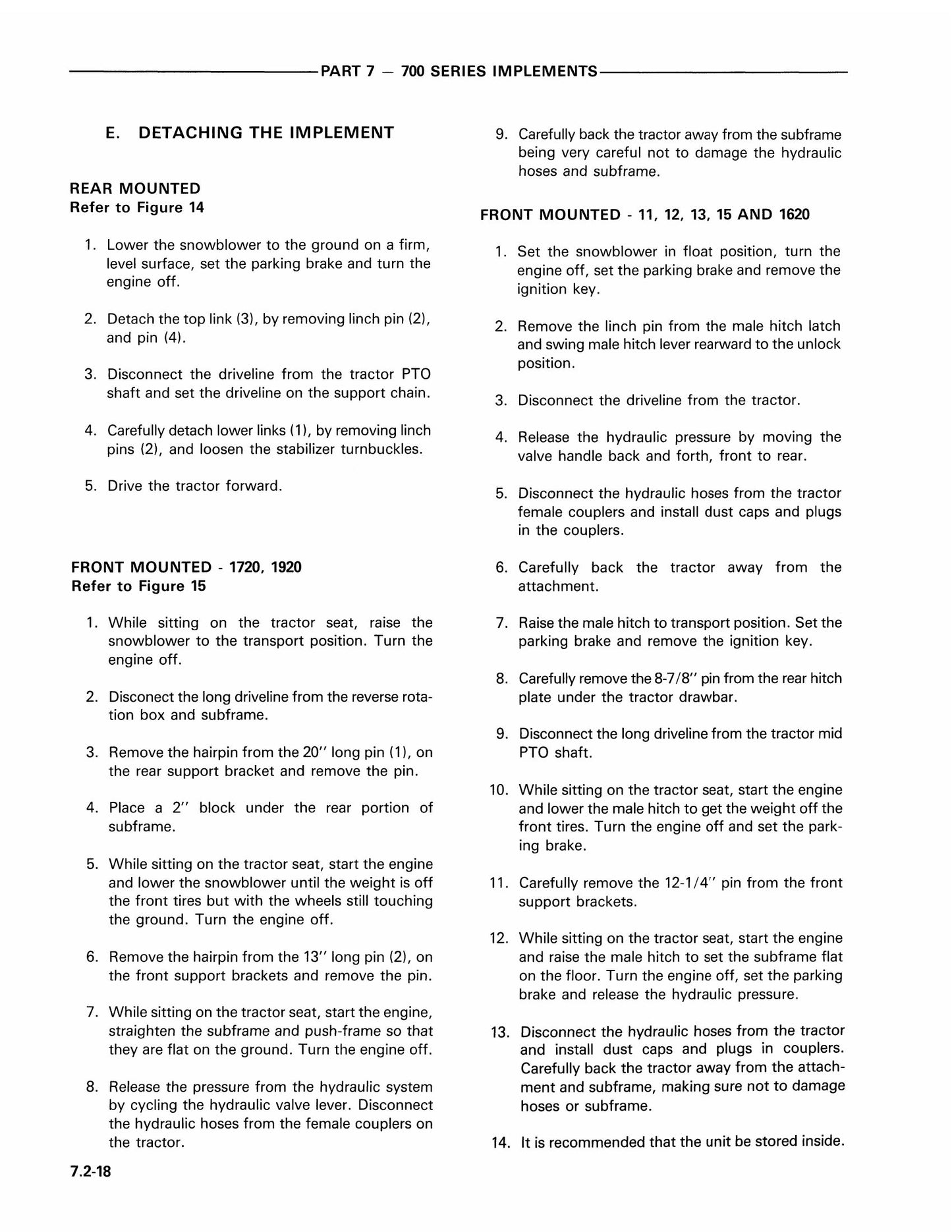 FORD 700 Series Tractor Implements Factory Workshop Service Manual 40070090
