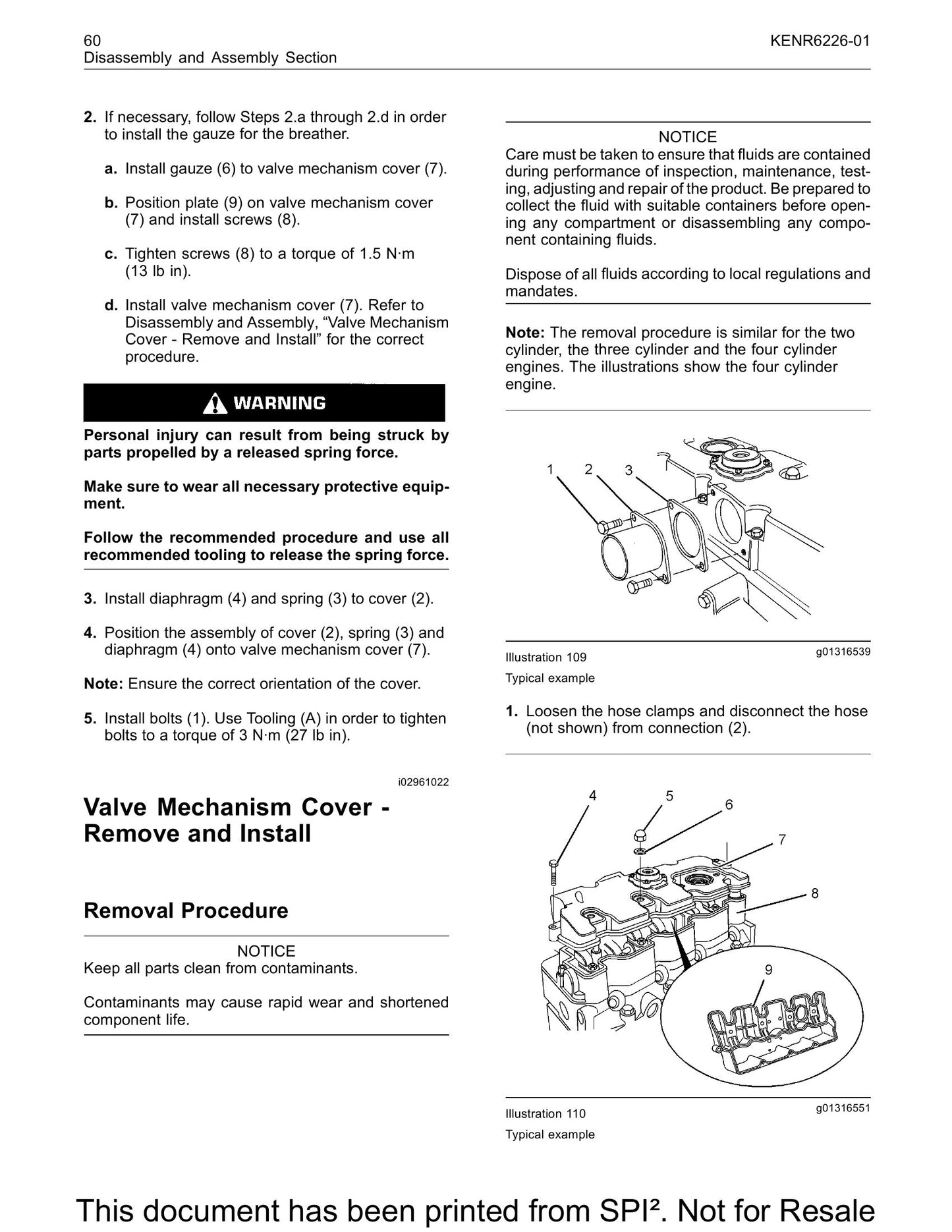 Perkins 402D 403D 404D Industrial Engine Disassembly and Assembly Manual KENR6226-01