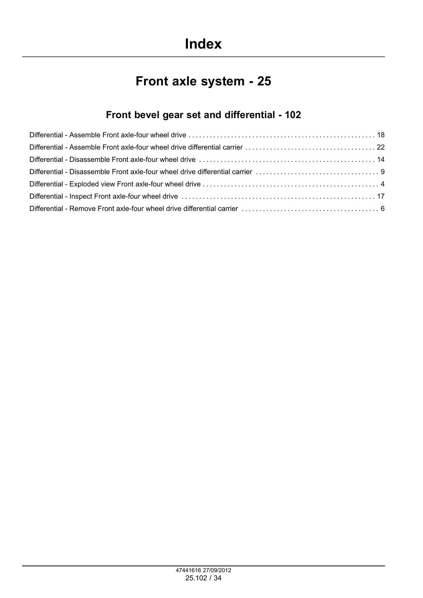 NEW HOLLAND U80C Axle Factory Workshop Service Manual 47441616