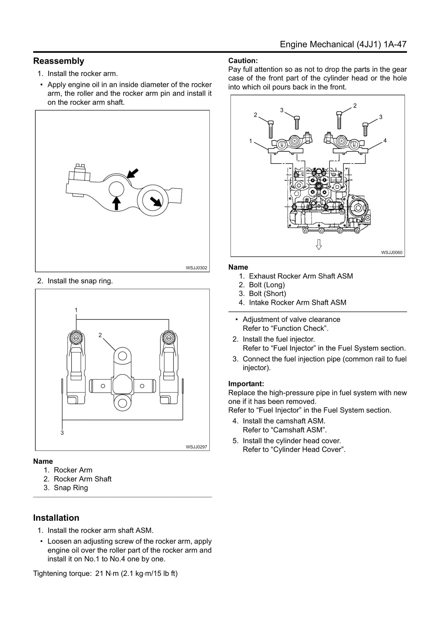 ISUZU A1-4JJ1 Industrial Diesel Engine Workshop Manual 9806-3060