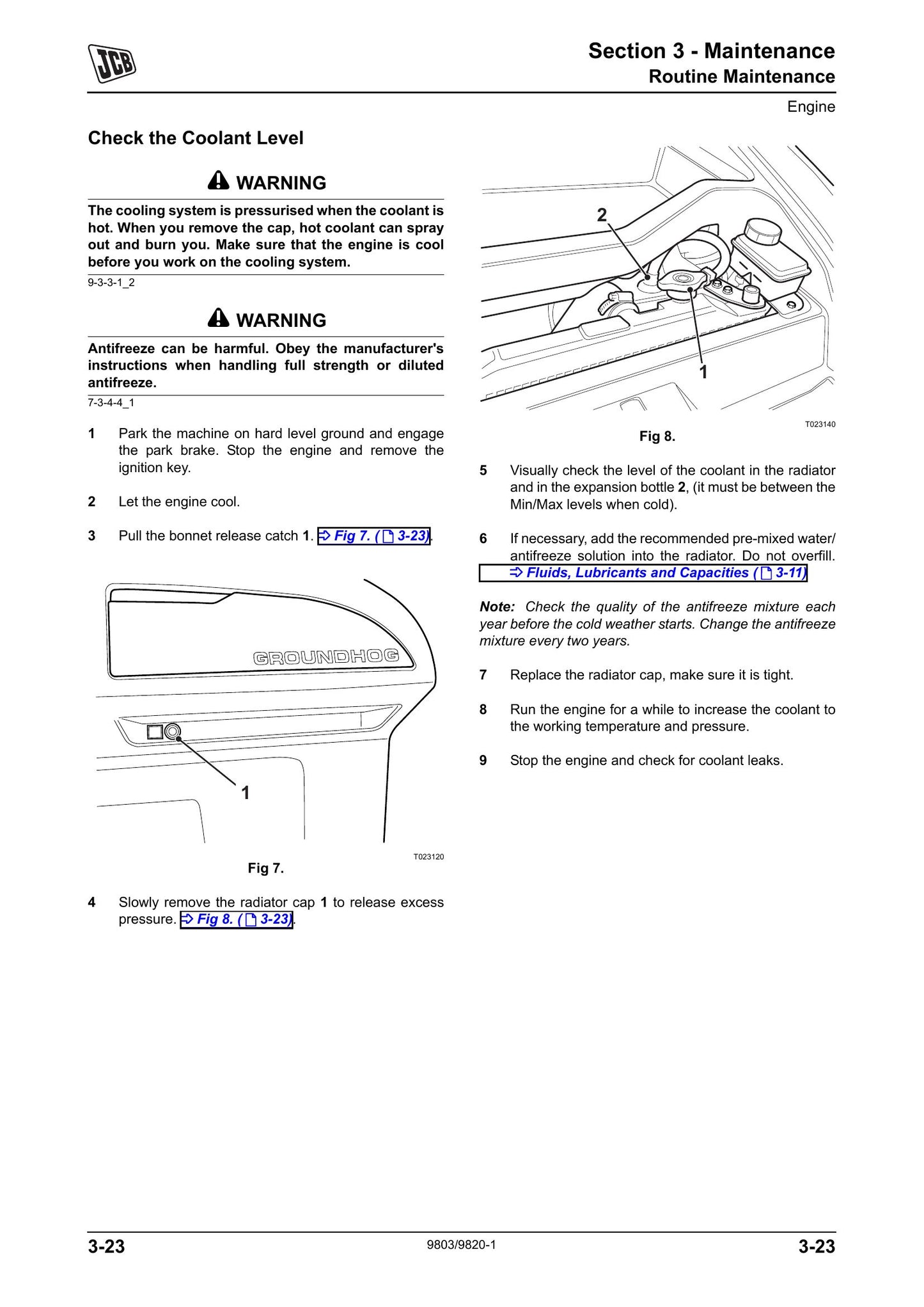 JCB Groundhog 4x4 Utility Vehicle Factory Workshop Service Manual 9803/9820-1