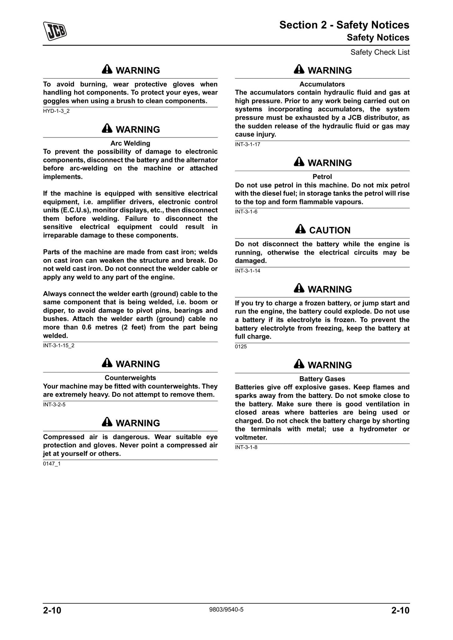 JCB JS200W TIER III Wheeled Excavator Factory Workshop Service Manual 9803/9540