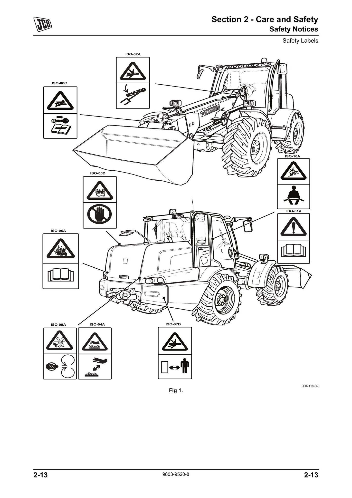 JCB TM310 TM320 Telehandler Factory Workshop Service Manual 9803/9520