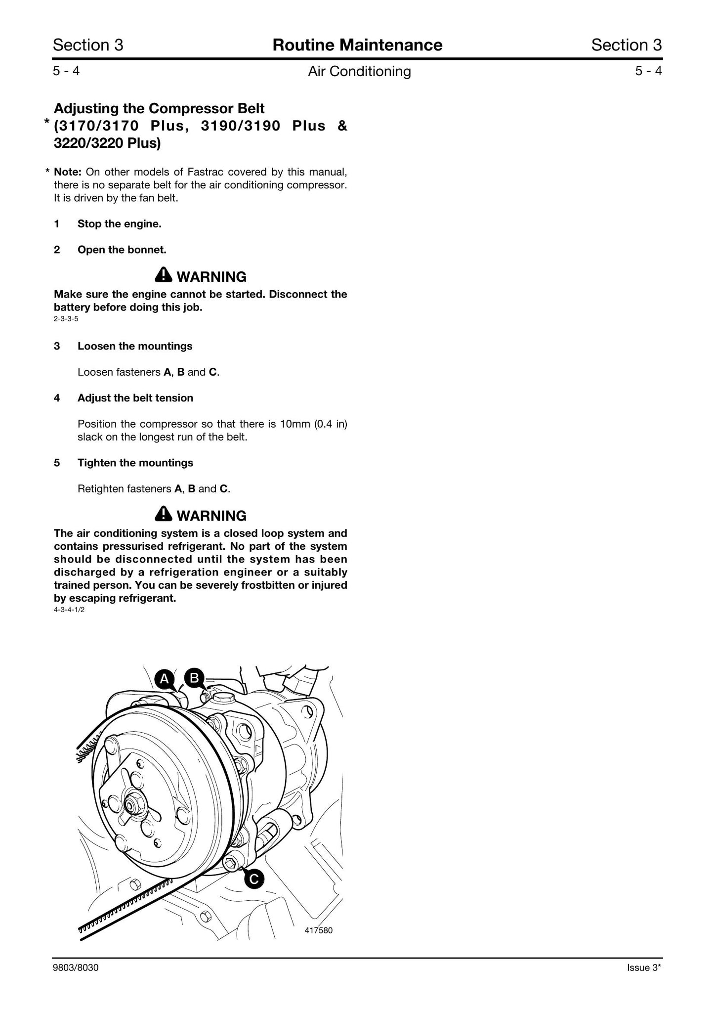 JCB 3170 3170 Plus 3190 3190 Plus 3200 3200 Plus 3220 3220 Plus 3230 3230 Plus Fastrac Tractor Factory Workshop Service Manual 9803/8030