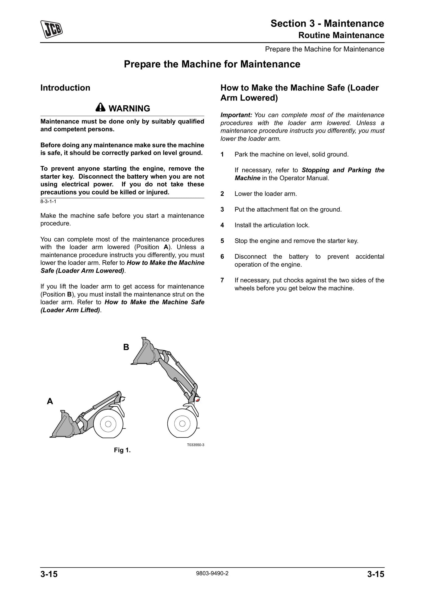 JCB 403 Wheel Loader Factory Workshop Service Manual 9803-9490-4