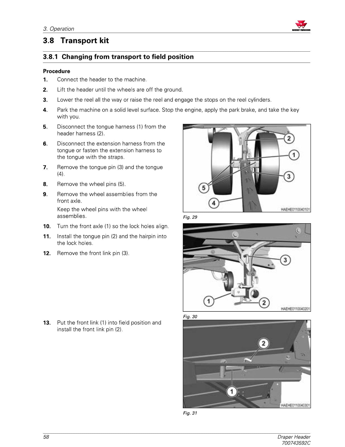 MASSEY FERGUSON MF 5300 Draper Header Combine Harvester Factory Workshop Operator Manual