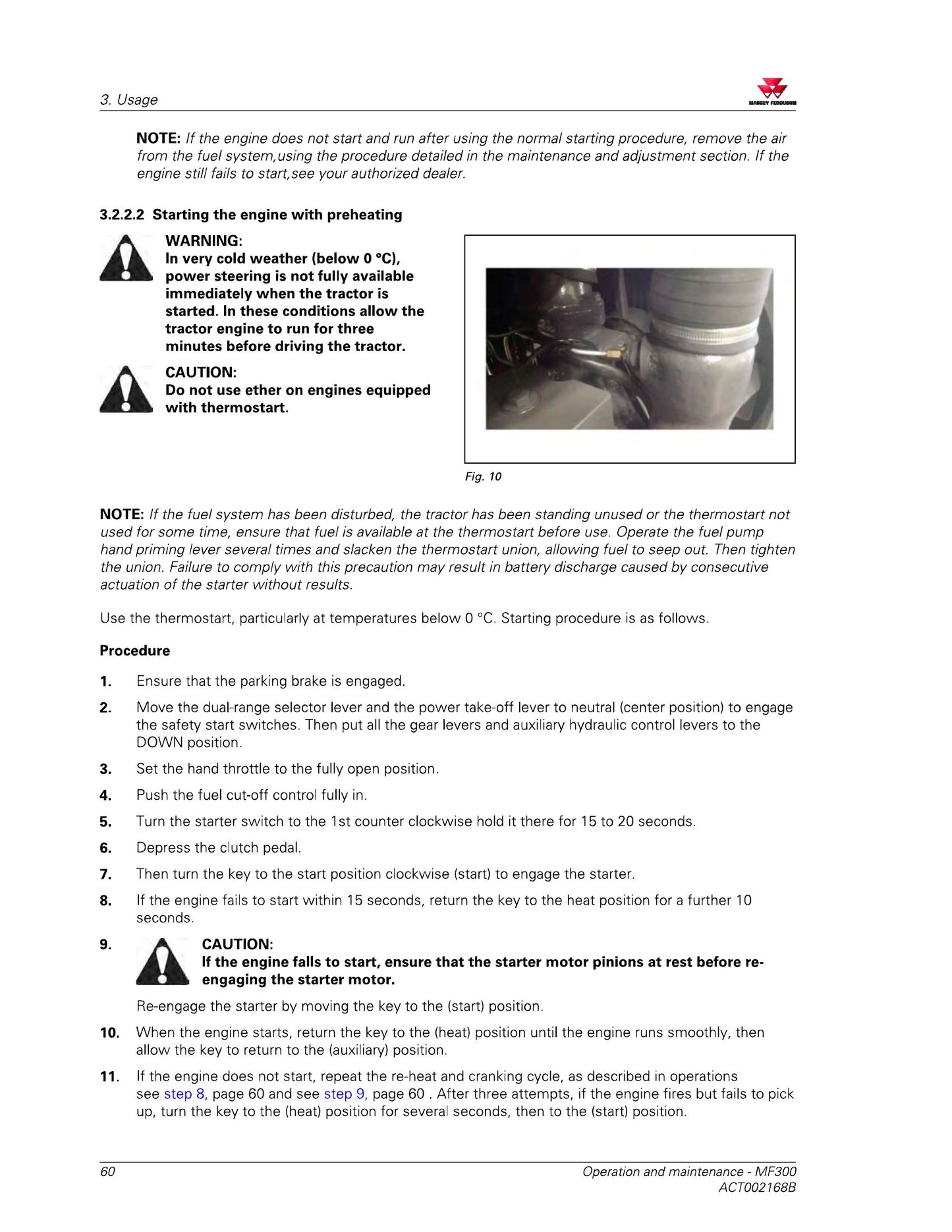 MASSEY FERGUSON MF300 Tractor Factory Workshop Operator Manual ACT002168B