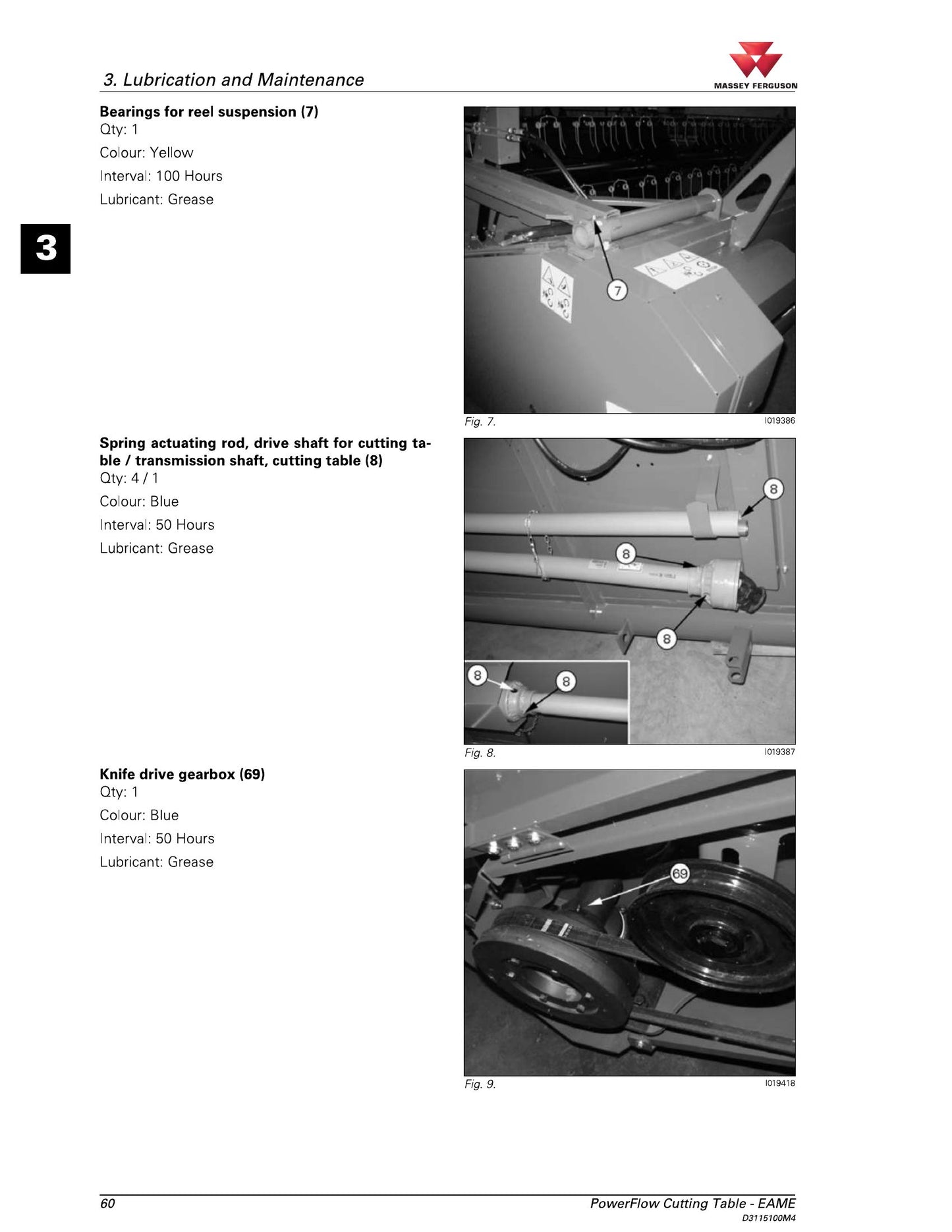 MASSEY FERGUSON PowerFlow Table Factory Workshop Operator Manual D3115100M4