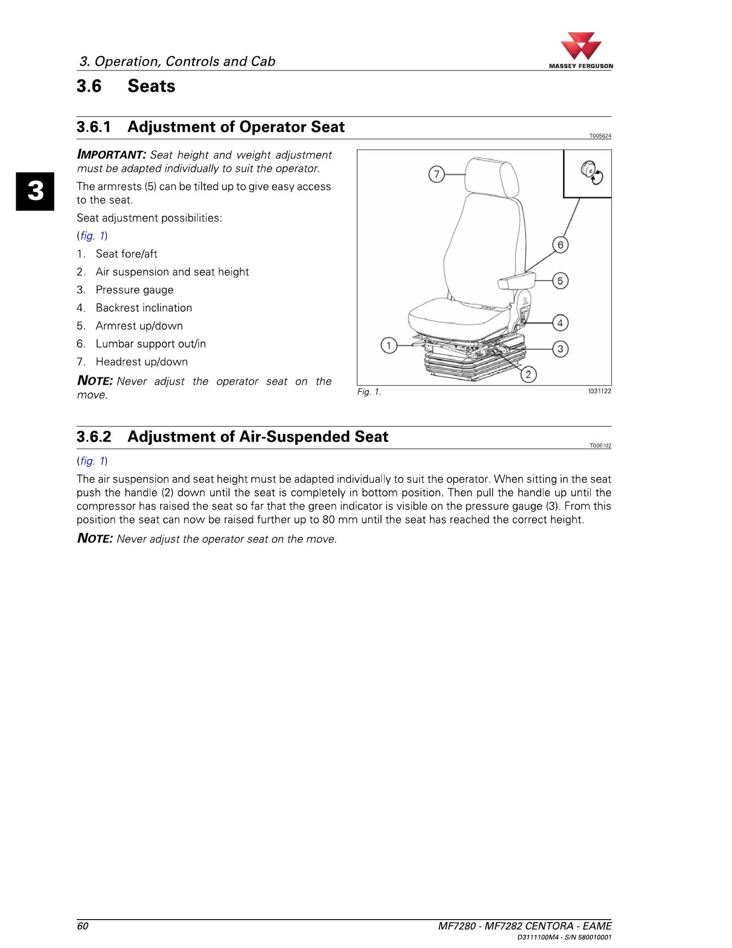 MASSEY FERGUSON MF7280 MF7282 Combine Harvester Factory Workshop Operator Manual D3111100M4
