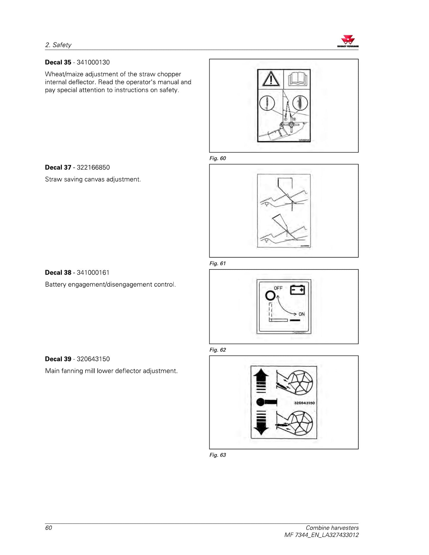 MASSEY FERGUSON MF 7344 Combine Harvester Factory Workshop Operator Manual