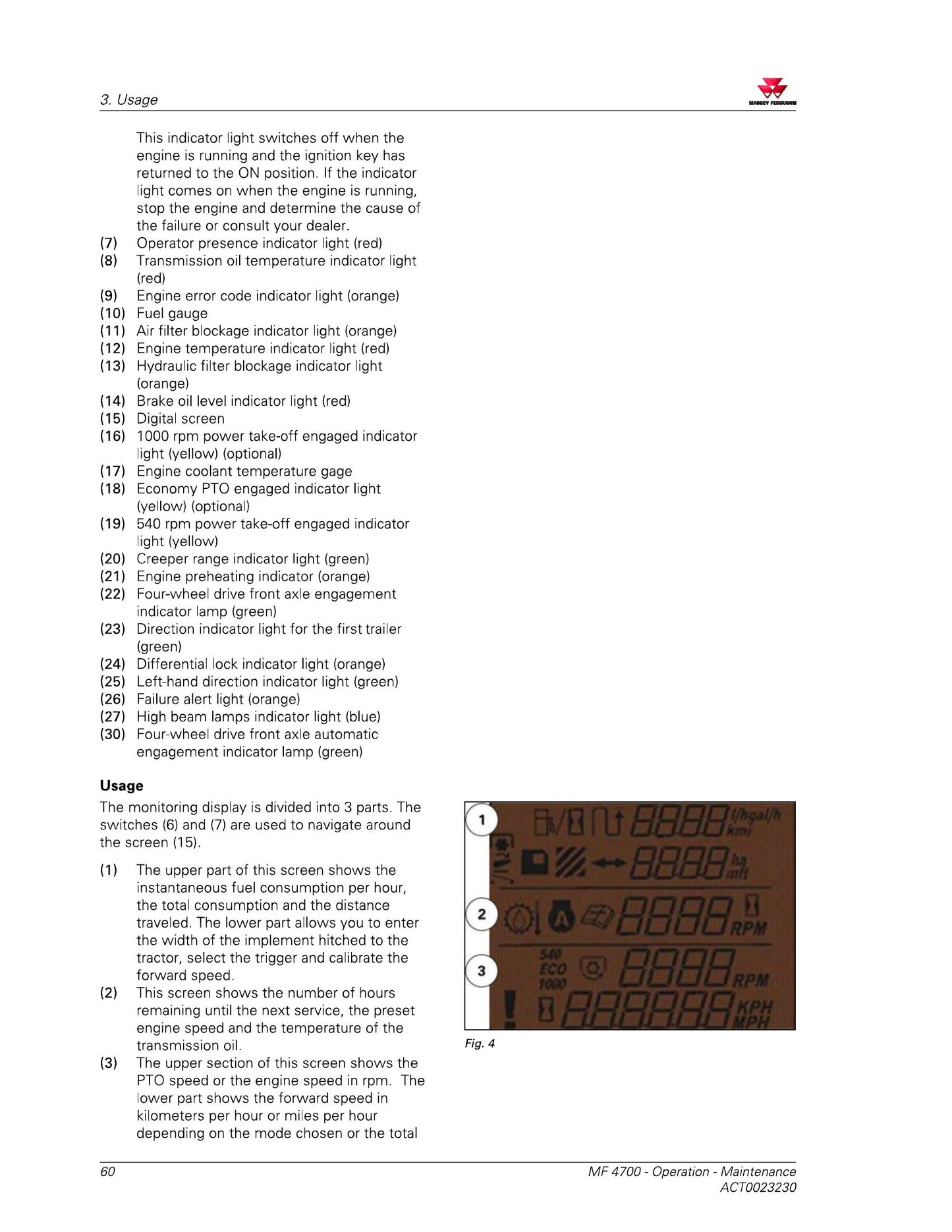 MASSEY FERGUSON MF4700 MF4707 MF4708 MF4709 Tractor Factory Workshop Operator Manual ACT0023230