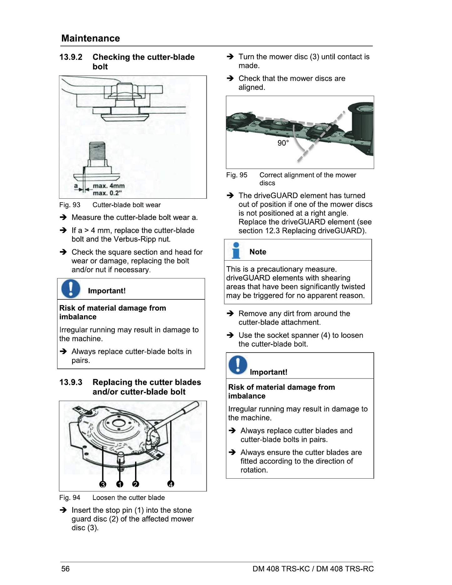 MASSEY FERGUSON DM 408 Mower Factory Workshop Operator Manual
