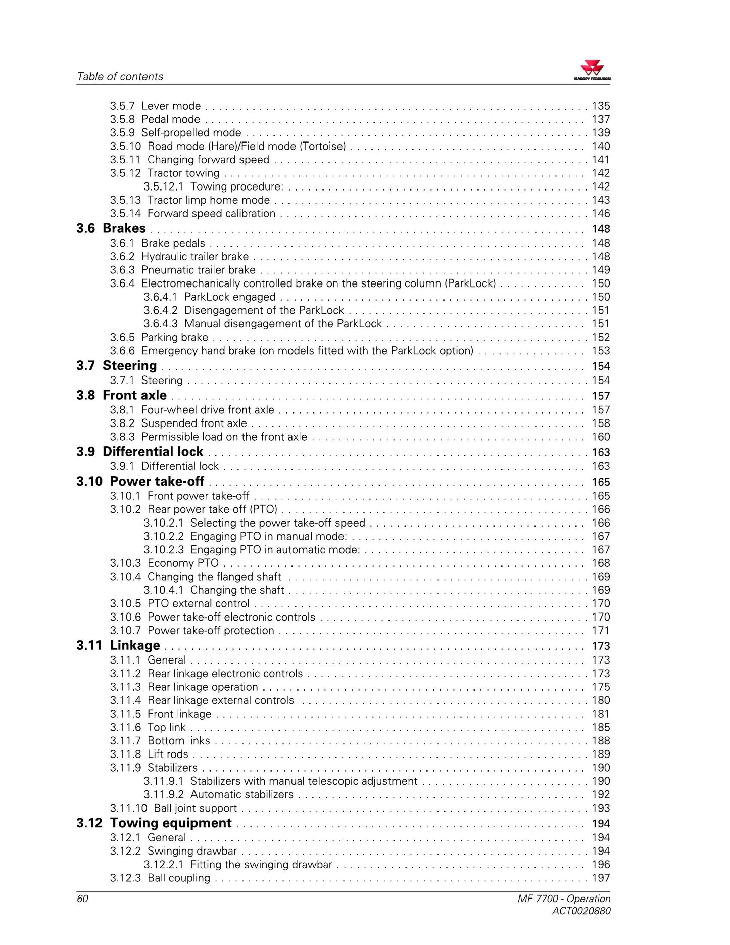 MASSEY FERGUSON MF 7719 MF 7720 MF 7722 MF 7724 MF 7726 Tractor Factory Workshop Operator Manual