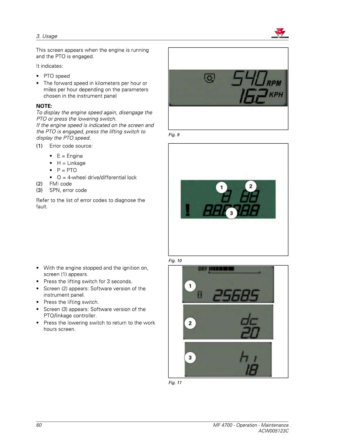 MASSEY FERGUSON MF 4700 MF 4707 MF 4708 MF 4709 Tractor Factory Workshop Operator Manual ACW005123C