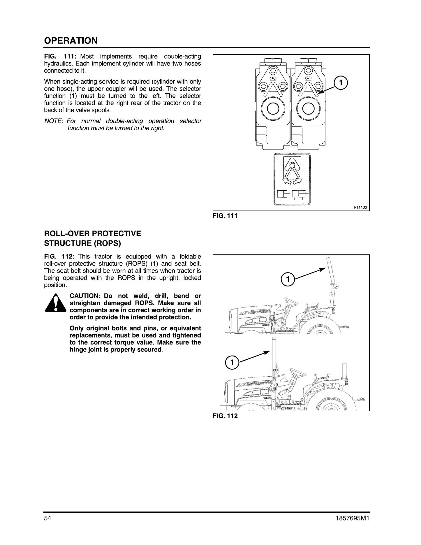 MASSEY FERGUSON 1529 1532 Tractor Operator Instruction Book