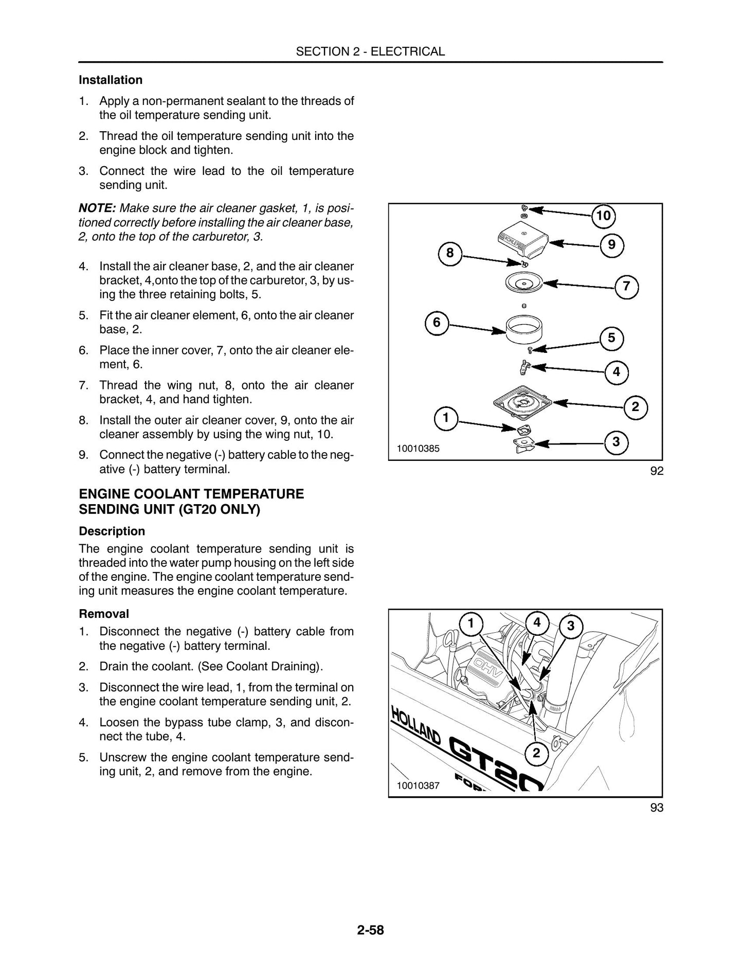 NEW HOLLAND GT18 GT20 GT22 Tractor Factory Workshop Repair Manual 86705719