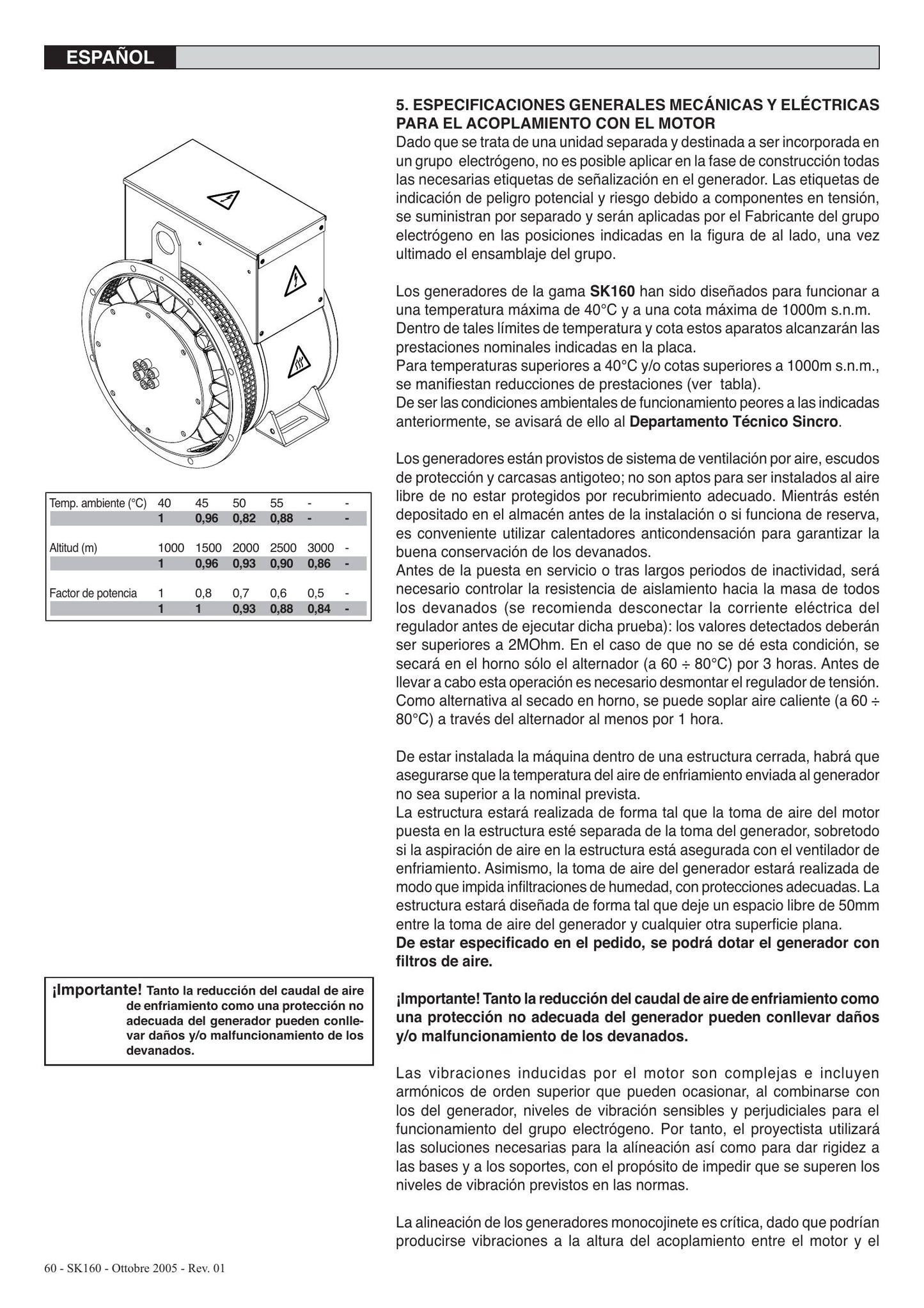 SYNCRO SK160 Alternator Use and Factory Workshop Maintenance Manual 9806-5000