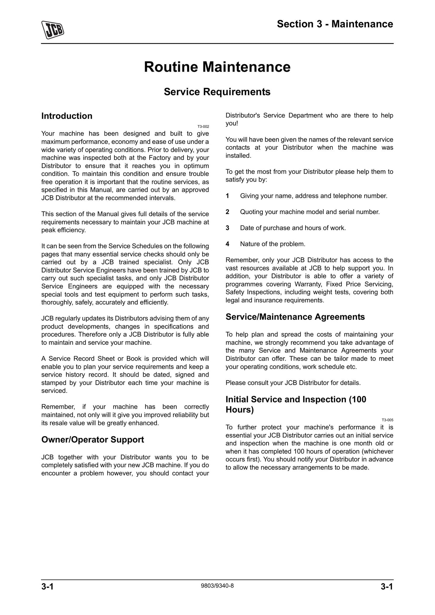 JCB Mini CX Mini CX 4x4 Mini Backhoe Loader Factory Workshop Service Manual 9803/9340-8