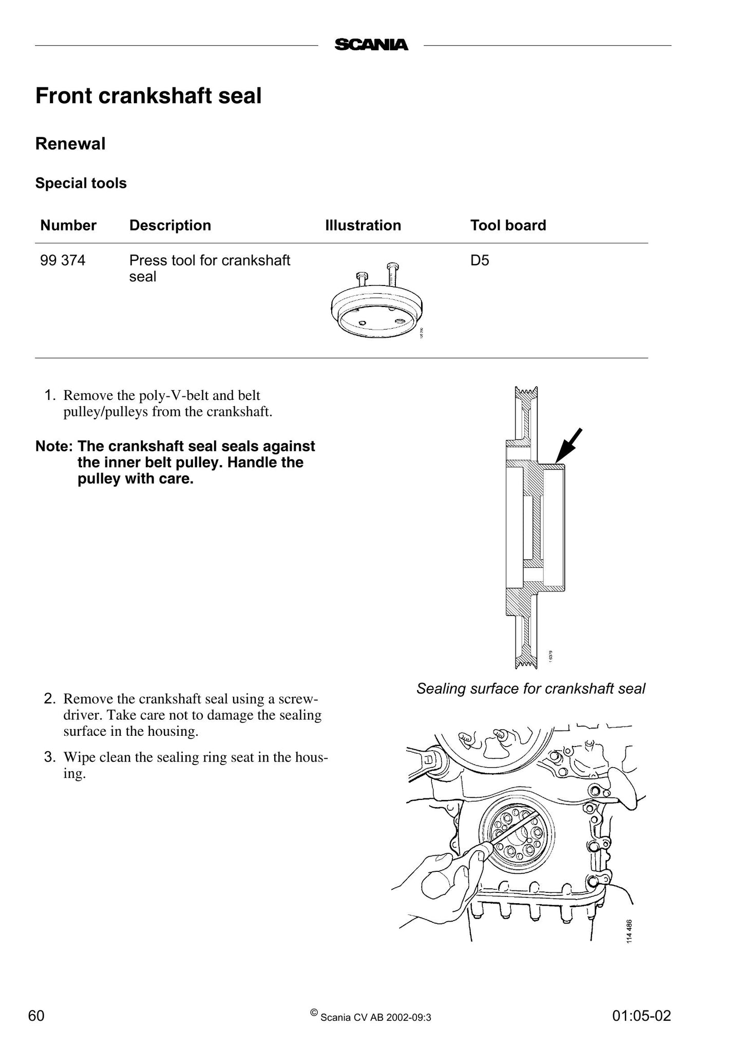 SCANIA 16-litre engine Industrial & Marine Engine Work Description 1 588 778