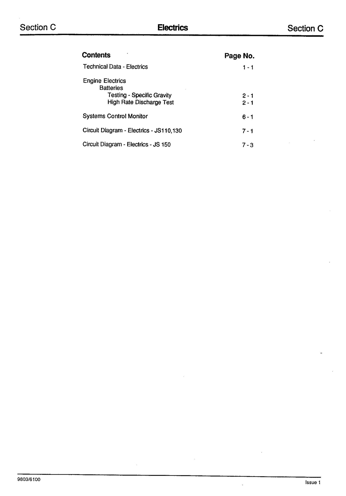 JCB JS110 JS130 JS150LC Crawler Excavator Factory Workshop Service Manual 9803-6100