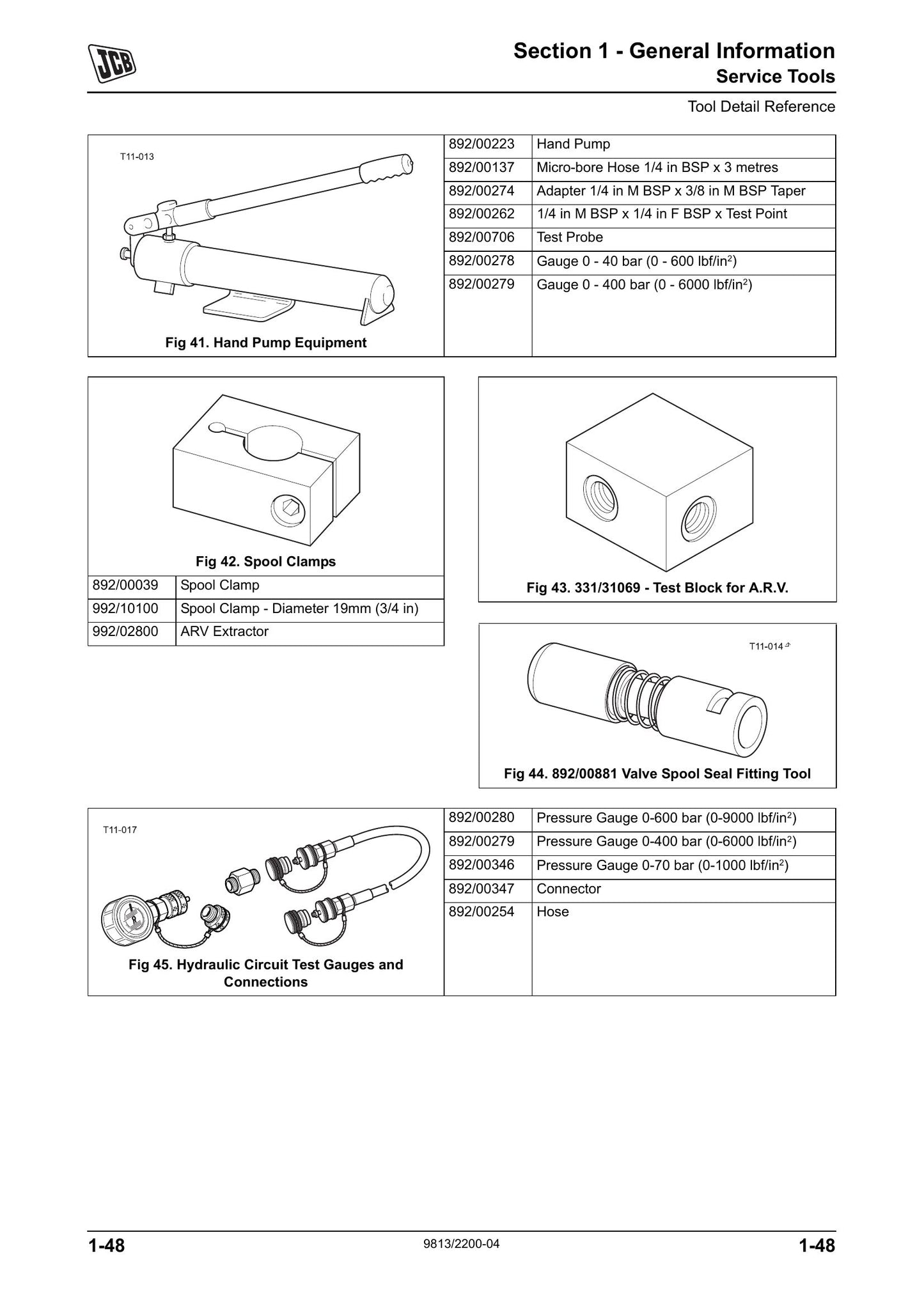 JCB JS100 Series Crawler Excavator Factory Workshop Service Manual 9813/2200-4