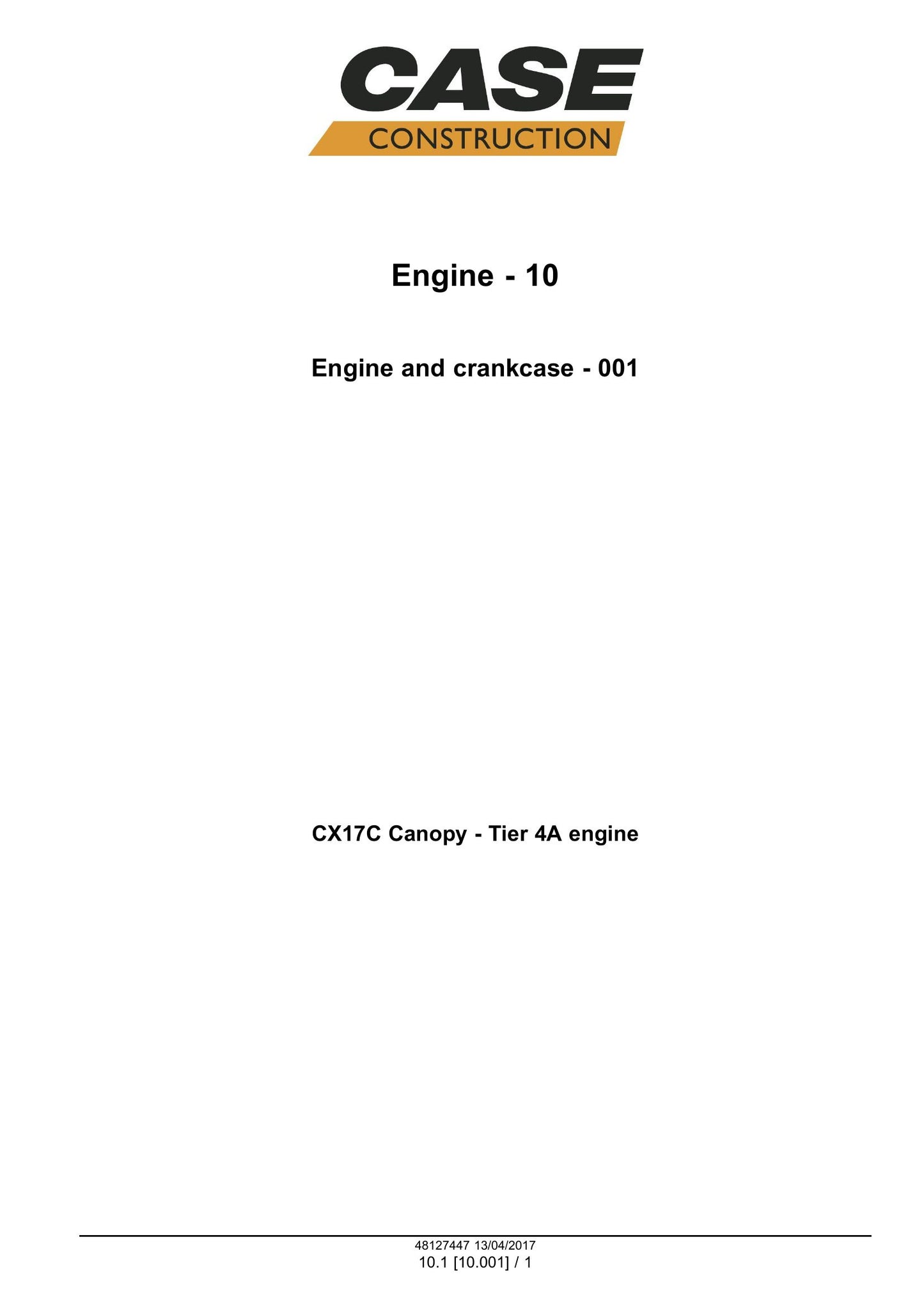 CASE CX17C Mini Excavator Factory Workshop Service Manual 48127447