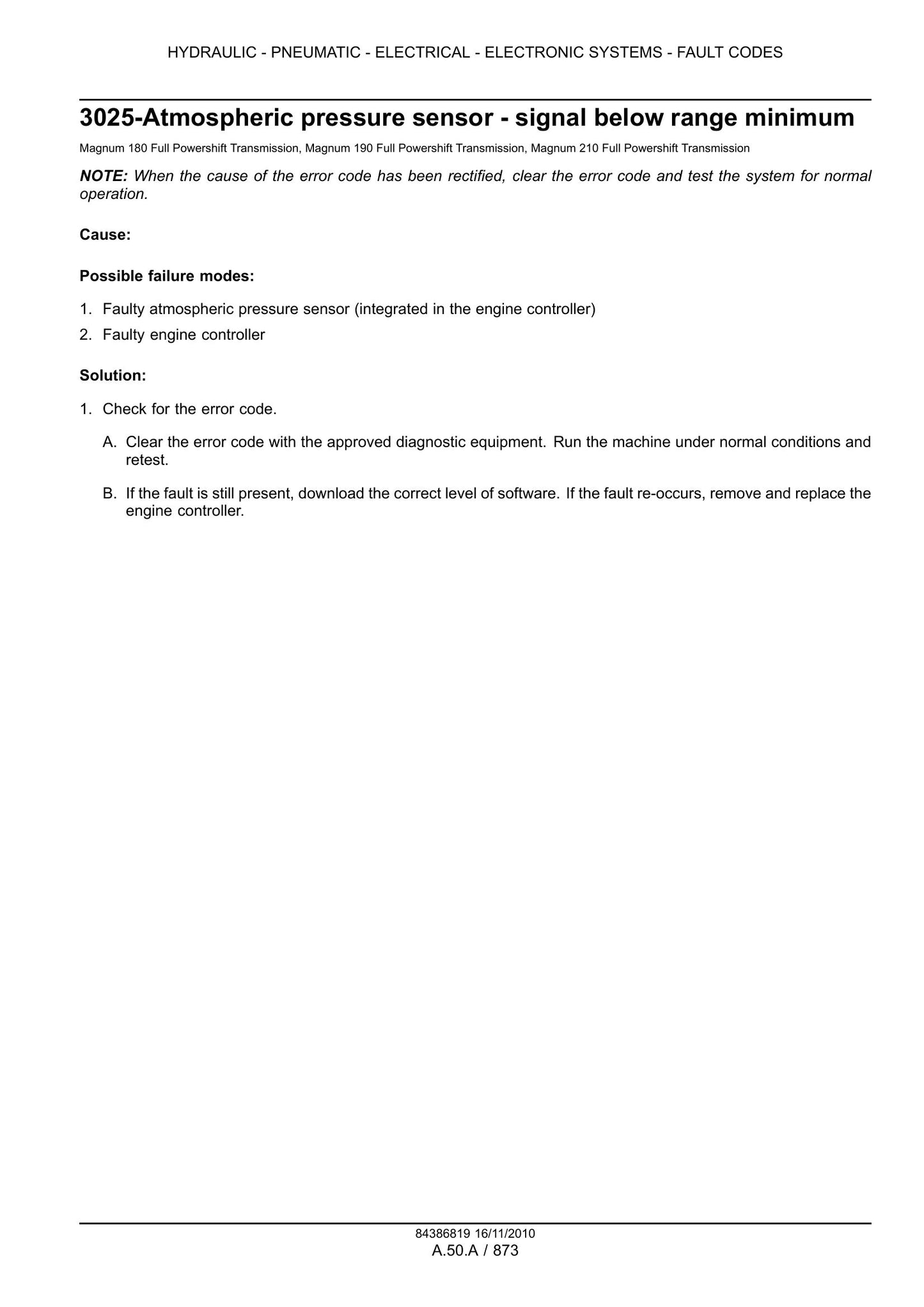 CASE MAGNUM 180 MAGNUM 190 MAGNUM 210 Tractor Factory Workshop Service Manual 84399414