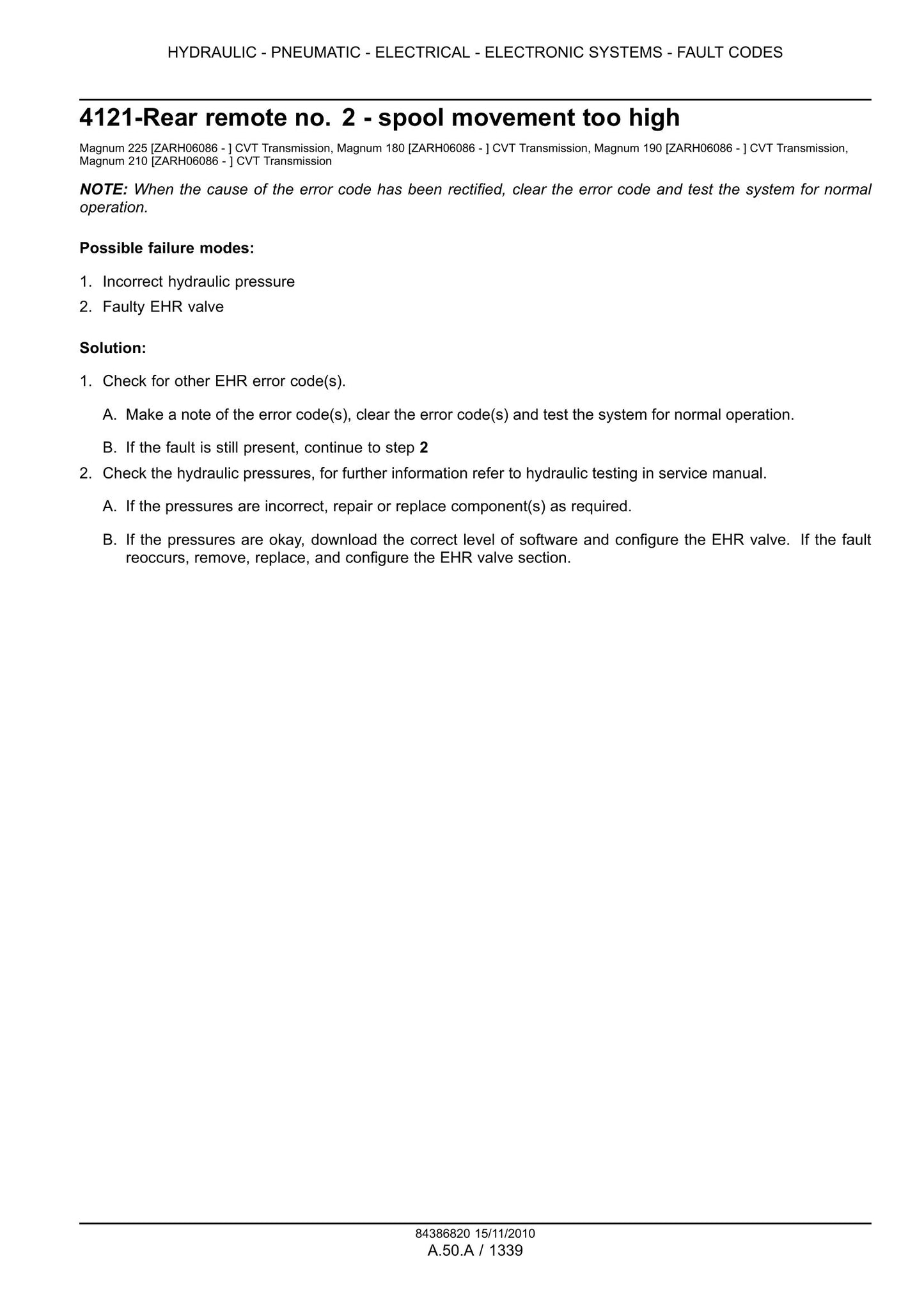 CASE MAGNUM 180 MAGNUM 190 MAGNUM 210 MAGNUM 225 Tractor Factory Workshop Service Manual 84386820