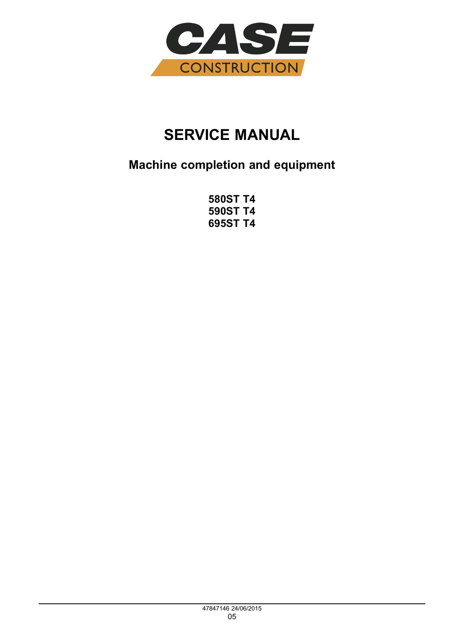 CASE 580ST 590ST 695ST Backhoe Loader Factory Workshop Service Manual 47847146