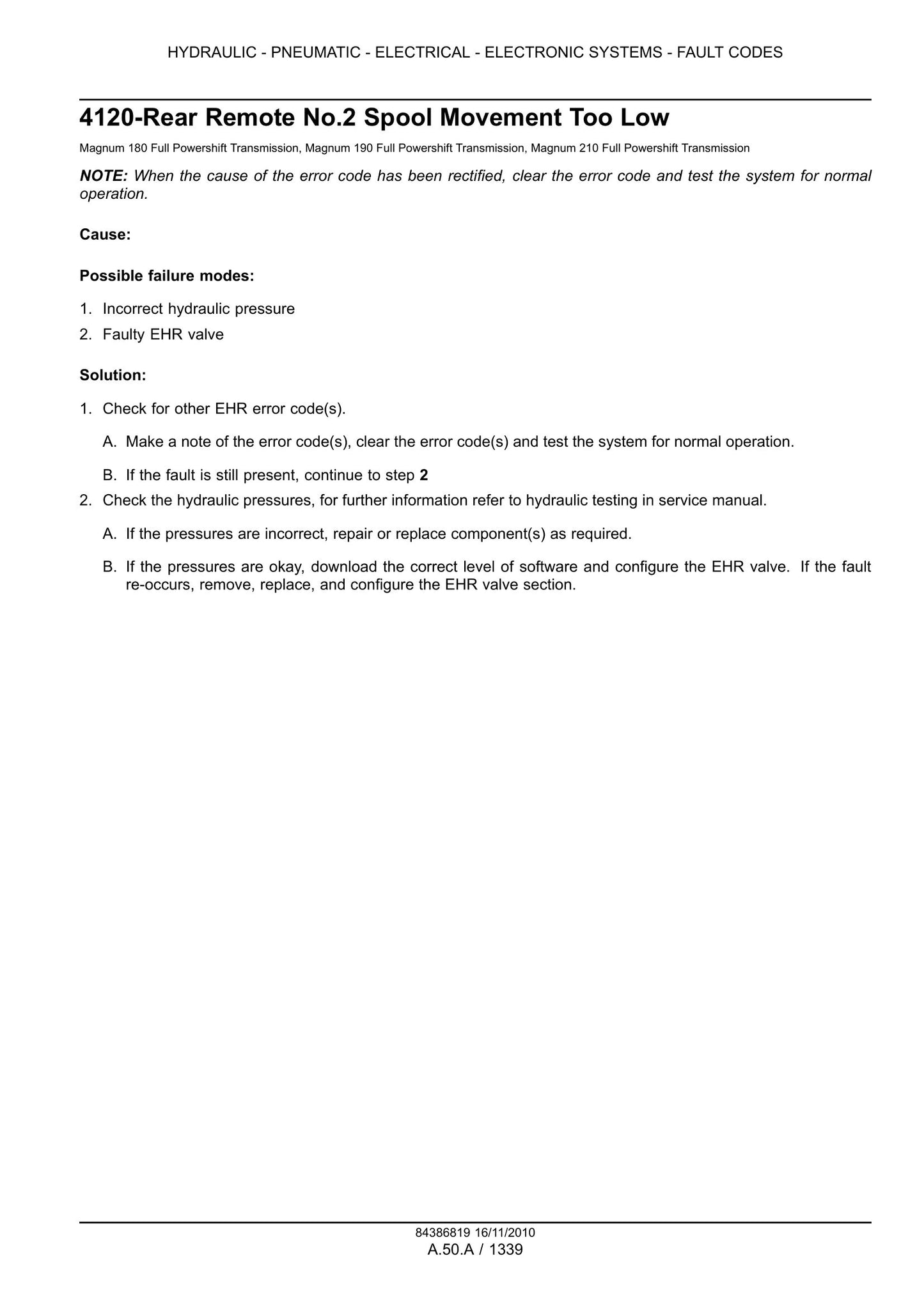 CASE MAGNUM 180 MAGNUM 190 MAGNUM 210 Tractor Factory Workshop Service Manual 84399414