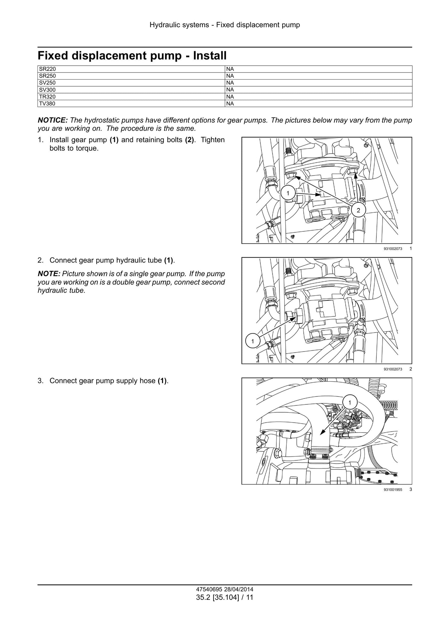 CASE SR220 SR250 SV250 SV300 TR320 TV380 Skid Steer Loader Factory Workshop Service Manual 47730711
