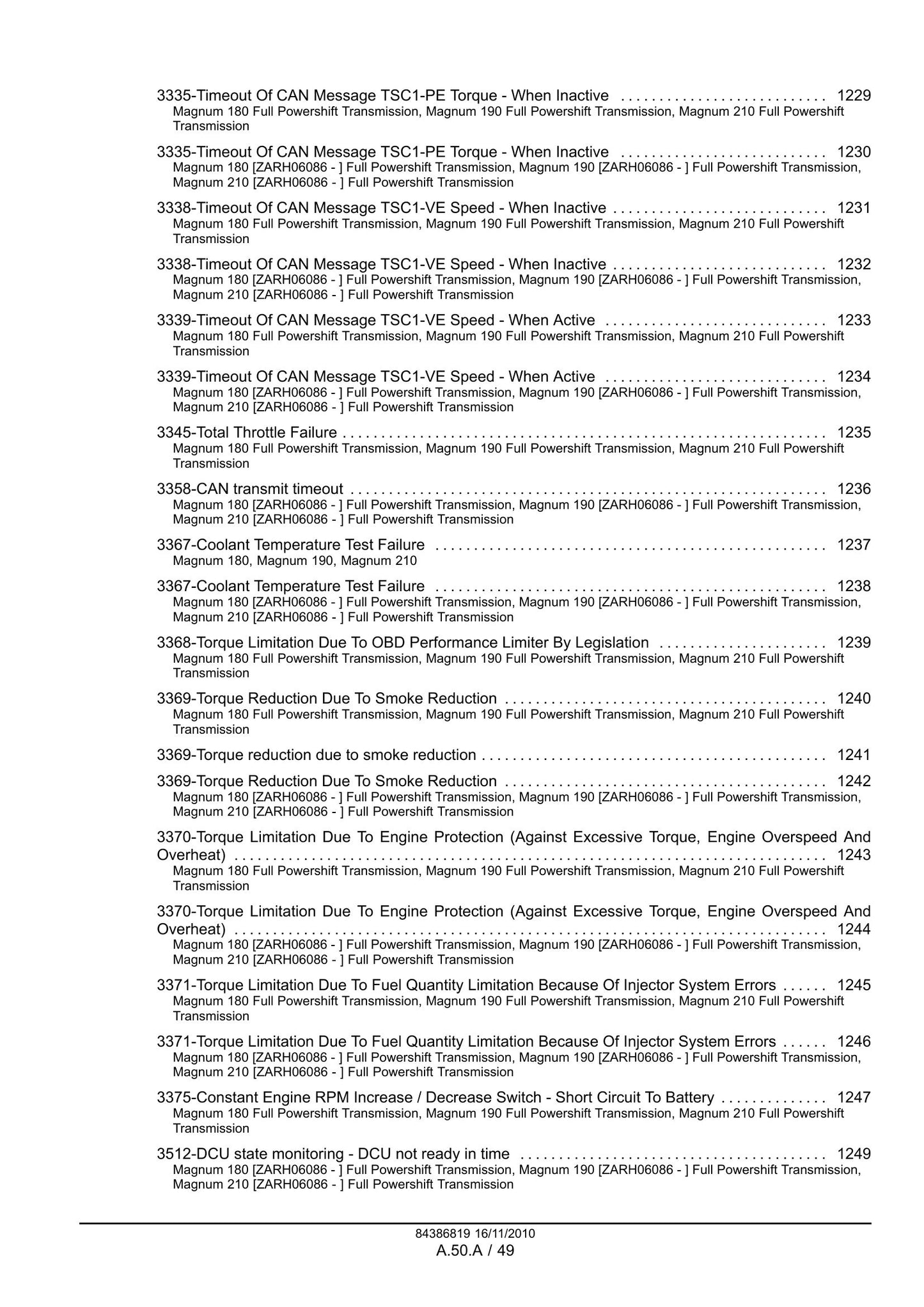 CASE MAGNUM 180 MAGNUM 190 MAGNUM 210 Tractor Factory Workshop Service Manual 84399414