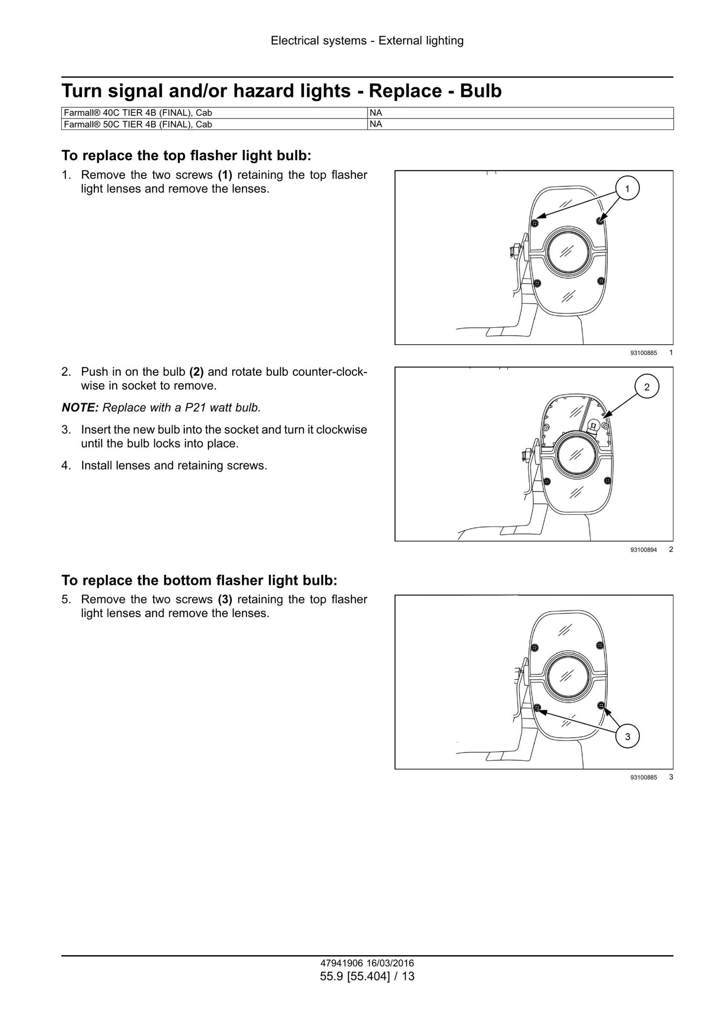 CASE Farmall 40C Farmall 50C Compact Tractor Factory Workshop Service Manual 47998535