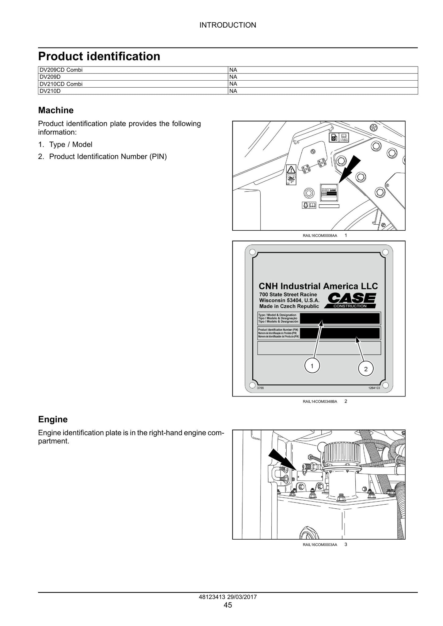 CASE DV209D DV210D DV209CD DV210CD Double Drum Compactor Factory Workshop Service Manual 48123413