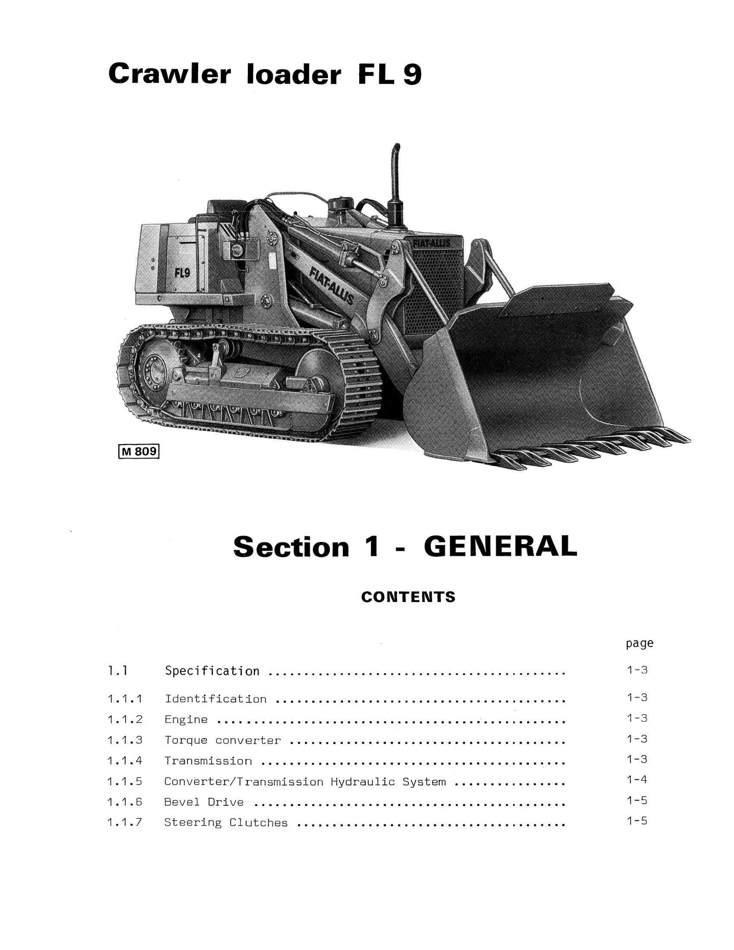 FIATALLIS FL9 Crawler Loader Factory Workshop Service Manual 604.06.052