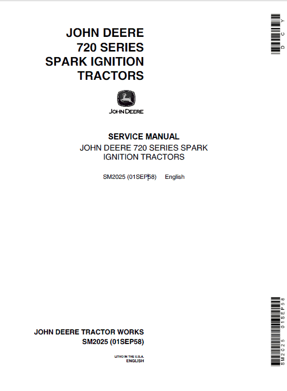 John Deere 70, 720, 730 (70 Series) Tractors Technical Manual Workshop Guide