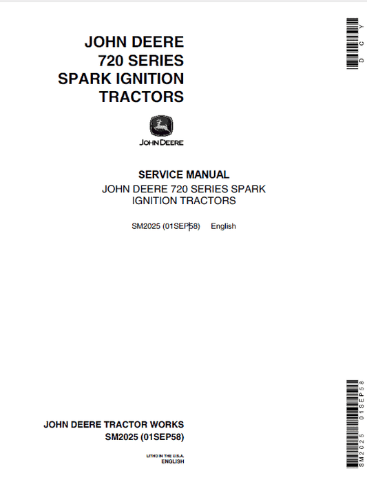 John Deere 70, 720, 730 (70 Series) Tractors Technical Manual Workshop Guide