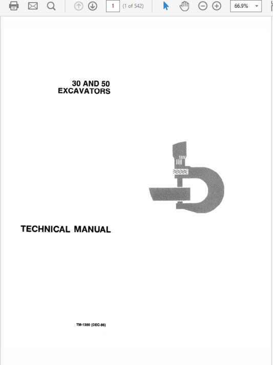 John Deere 30, 50 Excavator Repair Technical Manual (TM1380) Workshop Guide