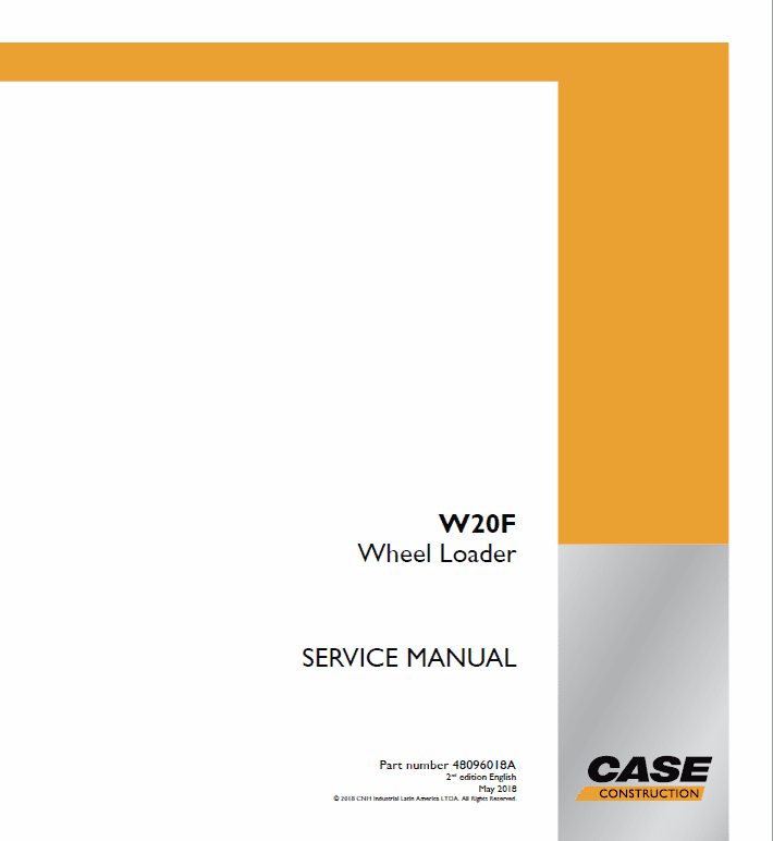 Case W20F Wheel Loader Service Manual Workshop Guide