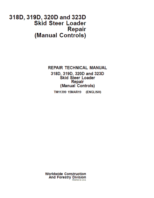 John Deere 318D, 320D SkidSteer Loader Technical Manual (Manual Controls) Workshop Guide