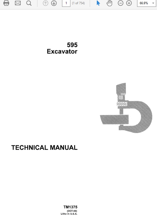 John Deere 595 Excavator Repair Technical Manual (TM1375) Workshop Guide