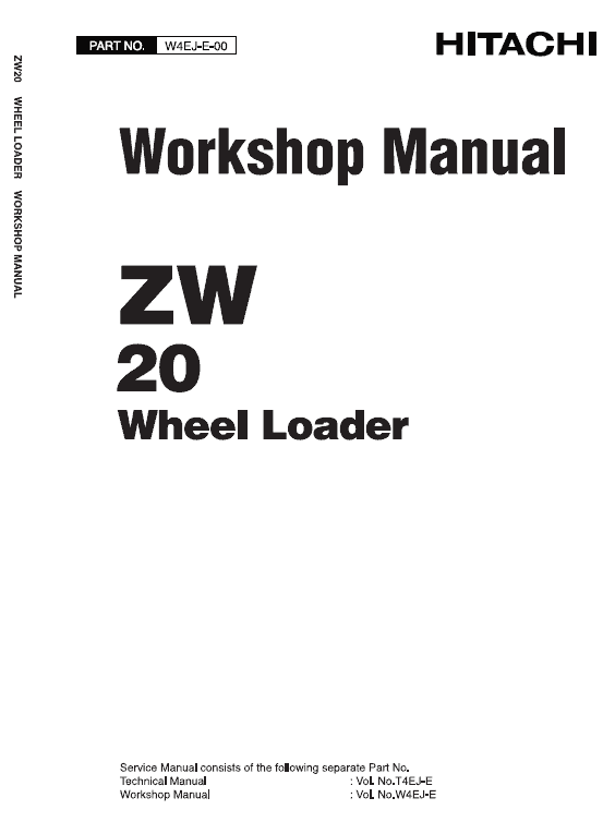 Hitachi ZW20 Wheel Loader Service Repair Manual Workshop Guide