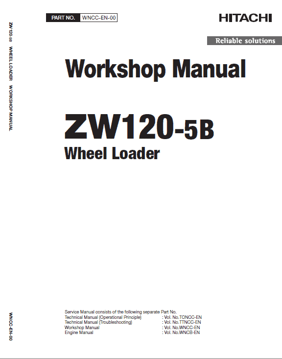 Hitachi ZW120-5B Wheel Loader Service Repair Manual Workshop Guide