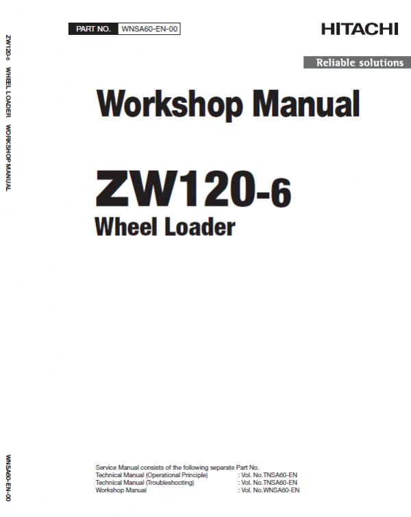 Hitachi ZW120-6 Wheel Loader Service Repair Manual Workshop Guide