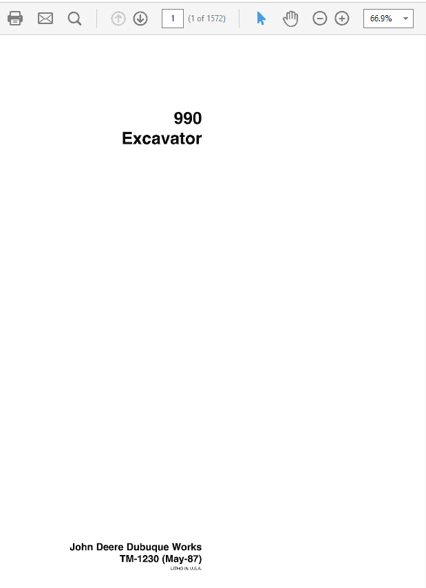 John Deere 990 Excavator Repair Technical Manual (TM1230) Workshop Guide