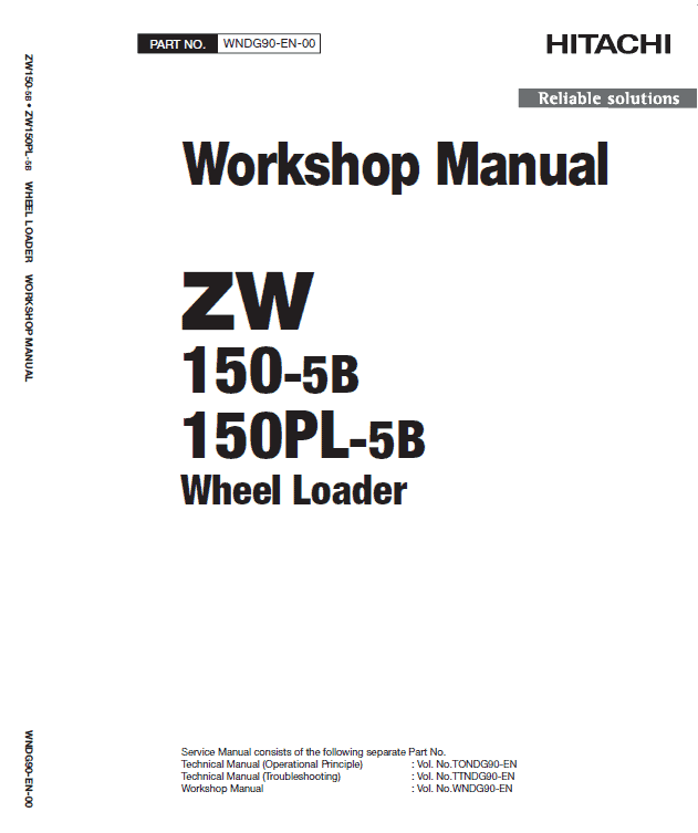 Hitachi ZW150-5B Wheel Loader Service Repair Manual Workshop Guide