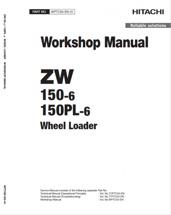 Hitachi ZW150-6 Wheel Loader Service Repair Manual Workshop Guide